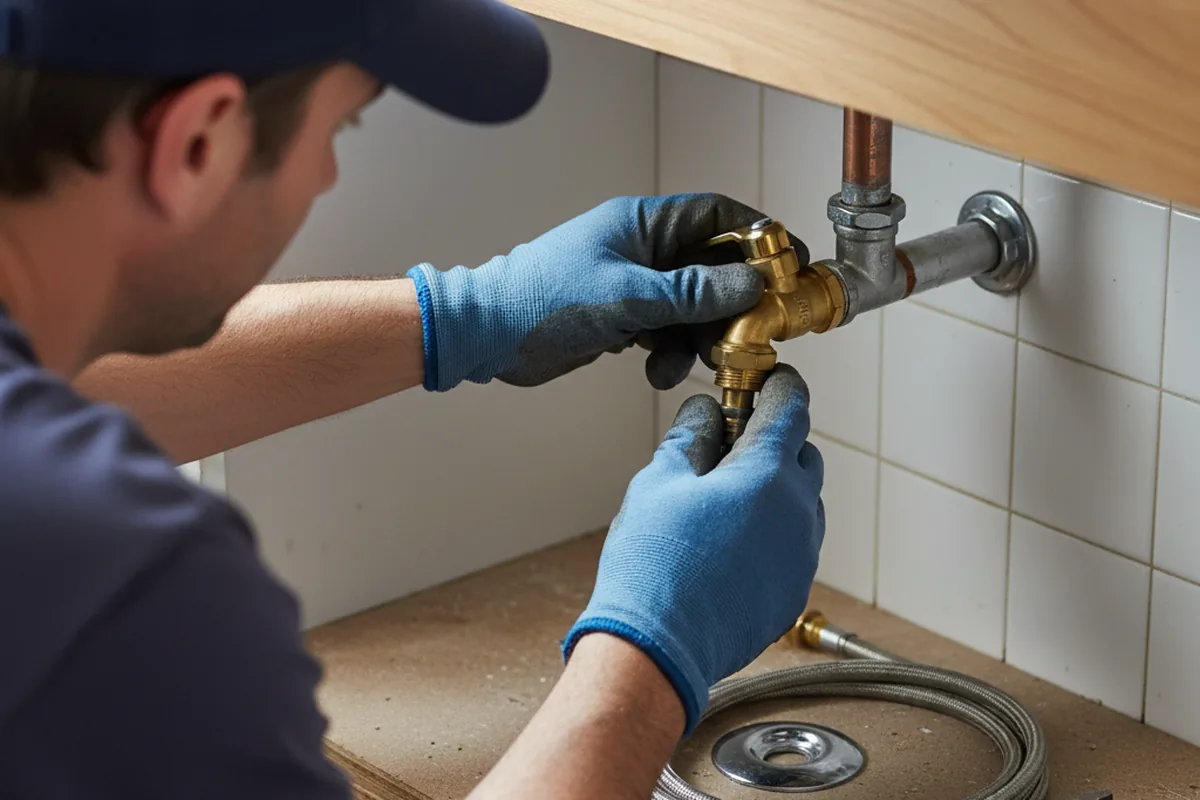 Shutoff valve and fitting work during Faucet and Fixture Repair in Seltzer